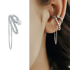 イヤーカフ アクセサリー チェーン 金属 レディース 片耳用 韓国 ファッション 雑貨 かわいい おしゃれ 北欧 送料無料 [K] (T)