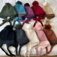 種類5：#2/ニットキャップ リボン付きポンポンニットキャップ (T)