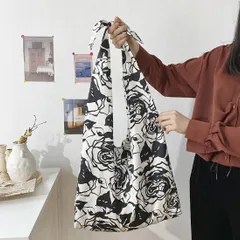 トートバッグ エコバッグ 花 バラ オシャレ シンプル  韓国 ファッション 雑貨 かわいい おしゃれ 北欧 送料無料 [K] (T)