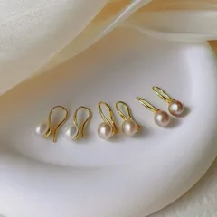 種類4：ホワイト/1点 S925ポストデザインピアス (T)