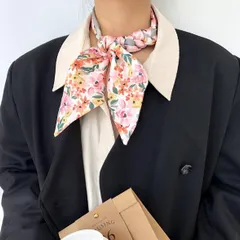 スカーフ 花柄 レディース ビンテージ  韓国 ファッション 雑貨 かわいい おしゃれ 北欧 送料無料 [K] (T)