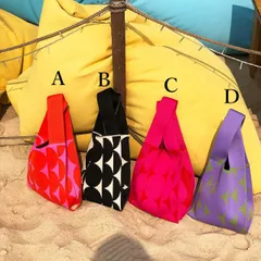 トートバッグ 鞄 ニット バッグ デザイン 韓国ファッション[K](T)