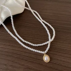 ネックレス アクセサリー 樹脂パール シンプル  韓国 ファッション 雑貨 かわいい おしゃれ 北欧 送料無料 [K] (T)