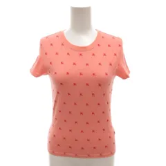 バーバリーブルーレーベル BURBERRY BLUE LABEL Tシャツ カットソー 半袖 M ピンク ロゴ総柄 /FF ■ECT