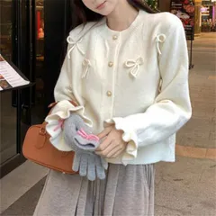 ニットカーディガン　蝶結びデザイン (T)