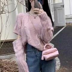 ニットトップス　アームウォーマー付き (T)