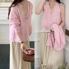 リボンデザインニットセーター2点セット (T)