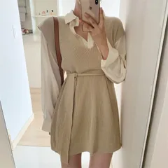 ニットベスト　ジレ　ロング (T)