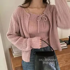 ニットトップス　カーディガン　キャミソール　2点セット (T)