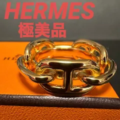 極美品　エルメス　HERMES　スカーフリング　シェーヌダンクル　GP　ゴールド　大人気