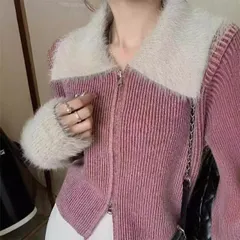 ニットカーディガン　バイカラー (T)