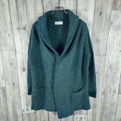 Paul Smith PAUL ポールスミス オンワード樫山 グリーン ミドルゲージ ニット ロング カーディガン ショールカラー コート レディース M サイズ 020