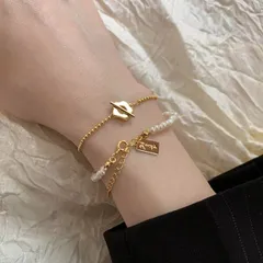 種類1：花 淡水パールビンテージ花ブレスレット (T)