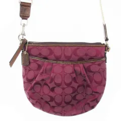 コーチ COACH ショルダーバッグ キャンバス ジャカード レザー 革 シグネチャー 紫 パープル /CK17 ■GY18