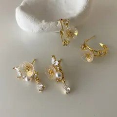 ピアス アクセサリー 花 上品 フランス風 ビンテージ 可愛い レディース アパレル カジュアル 韓国 ファッション 雑貨 かわいい おしゃれ 北欧 送料無料 [K] (T)