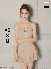 ピンク [fm4600] 【ROBE de FLEURS / ローブドフルール】ふわふわ/ シャギーニット/ バストリボン/ ベア/ ティアード/ フレア/ セットアップ/ ミニドレス/ キャバドレス / ワンピース/ ドレス ブリエ