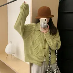 ニットトップス　ケーブルカーディガン (T)