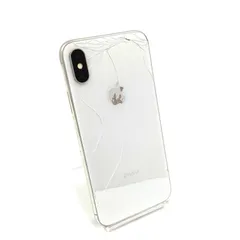 iPhone X 256GB シルバー au 白ロム 100%【難有】【最速発送】