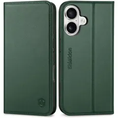 【数量限定】17 あいふぉん 対応スマホケース 衝撃吸収 ストラップ穴付き マグネット内蔵 横置きスタンド機能 2025年発売 カード収納 [RFIDブロッキング] TPU素材 5G 6.3インチ ミッドナイトグリーン 本革レザー 手帳型ケース iPhone1