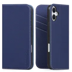 【数量限定】ケース 手帳型 本革 アイフォン17 対応 手帳型ケース MagSafe対応 スマホケース 17 レザー カード収納 携帯カバー iPhone 横置きスタンド機能付き マグネット式 全面保護 VISOUL 柔軟なTPU素材 アイホン17 ネイビー