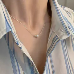ネックレス アクセサリー デザイン 淡水パール レディース  韓国 ファッション 雑貨 かわいい おしゃれ 北欧 送料無料 [K] (T)