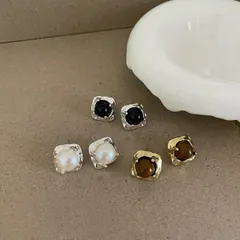 種類1：ホワイト/ピアス パールデザインピアス (T)