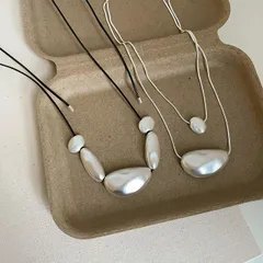 種類2：ブラック レディース韓国ファッションデザイン金属風ネックレス (T)