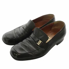 美品　サルバトーレフェラガモ スクエアトゥバンプローファー ブラック25.5 サルヴァトーレフェラガモ Salvatore Ferragamo ローファー ビジネス
