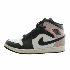 ナイキ NIKE エアジョーダン1 ミッド SE タイダイ Air Jordan 1 Mid SE Tie Dye スニーカー レザー ハイカット US10 28cm 黒 ブラック 白 ホワイト 紫 パープル DM1200-001 /XZ ■GY18
