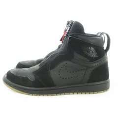 ナイキ NIKE AIR JORDAN 1 HIGH ZIP BLACK GUM スニーカー ハイカット ジップアップ スエード ロゴ 25.5cm 黒 ブラック AR4833-002 /AO2 ■GY11
