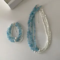 種類2：ネックレス レディースビーズネックレス＆ブレスレット (T)