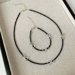 種類2：ブレスレット リボンデザイン金属風ネックレス (T)