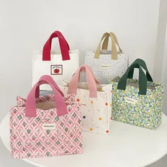 ハンドバッグ キャンバス 花柄 お弁当 デザイン  韓国 ファッション 雑貨 かわいい おしゃれ 北欧 送料無料 [K] (T)