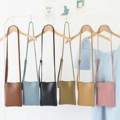 ミニバッグ 携帯ポーチ ショルダーバッグ 小物入れ 無地 pu  可愛い レディース アパレル カジュアル 韓国 ファッション 雑貨 かわいい おしゃれ 北欧 送料無料 [K] (T)