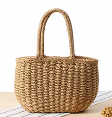 かごバッグ 大容量 トートバッグ ハンドメイド ハンドバッグ 韓国 ファッション 雑貨 かわいい おしゃれ 北欧 送料無料 [K] (T)