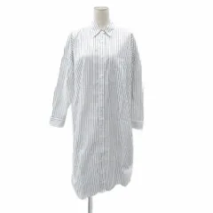 ユナイテッドアローズ UNITED ARROWS シャツワンピース ロング丈 長袖 36 S ストライプ柄 白 ホワイト /SY26 ■GY58