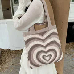 ハートニットバッグ　トートバッグ (T)