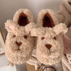 スリッパ ルームシューズ もこもこ 犬 レディース  韓国 ファッション 雑貨 かわいい おしゃれ 北欧 送料無料 [K] (T)