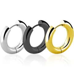 種類1：シルバー/内径10mm ステンレス片耳用ピアス (T)