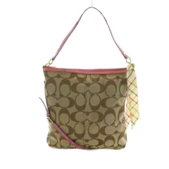 コーチ COACH シグネチャー 2WAY ショルダーバッグ トートバッグ ベージュ ピンク F13007 /MI ■GY49