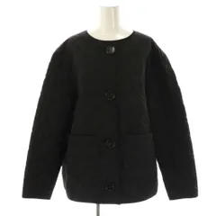 【中古】ニナリッチ NINA RICCI キルティングジャケット ノーカラージャケット 36 ブラック /DF ■GY57 レディース ニナリッチ NINA RICCI キルティングジャケット ノーカラージャケット