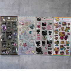 【国内正規品】【4セット】 キラキララインストーンシール 日焼けキティー シナモンロール ゼブラキティー クロミ