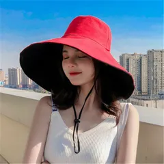 つば広帽子　紫外線対策　UVカット　夏日よけ帽子　折りたたみ (T)