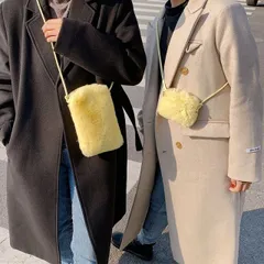 種類10：ブルー/M ファーバッグ　スマホポーチ　ショルダーバッグ (T)