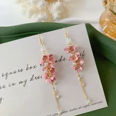 ロングピアス イヤリング アクセサリー 花 ビンテージ  可愛い レディース アパレル カジュアル 韓国 ファッション 雑貨 かわいい おしゃれ 北欧 送料無料 [K] (T)