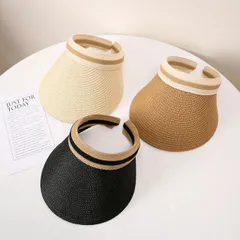 麦わら帽子 サンバイザー レディース サマーハット (T)