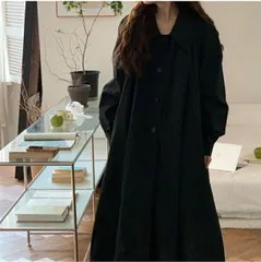 ロングスカート トレンド 一列ボタン シャツワンピース (T)