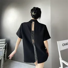 キレイめもカジュアルもOK セクシー スーツコート 半袖上着 中抜き トレンド[K](T)