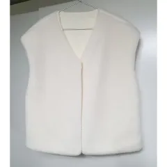 アイボリー ボア フリース ベスト フリーサイズ