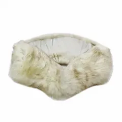 美品 シゼンヌ Cizenne ティペット リアルファー マフラー ショール 毛皮 ホワイト系 MIXカラー/1 レディース